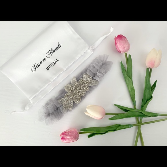 Blue Bling Bridal Garter - Picture 3 of 3